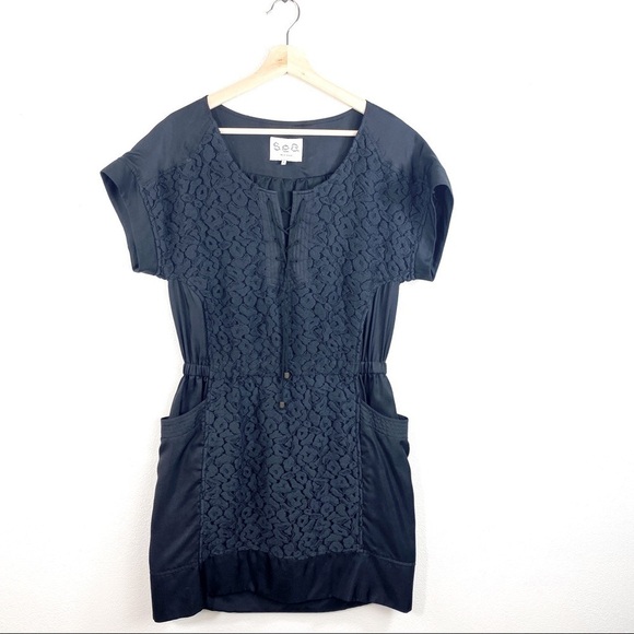 Sea New York Silk Blend Lace Front Dress Size 8 - Picture 1 of 9